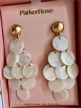 Parker Mother of Pearl Cascade Drop Earrings in White